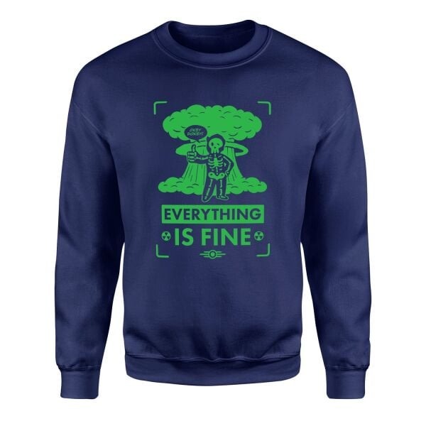 Everything is Fine | Fallout Sweatshirt L - Lacivert | OUTLET