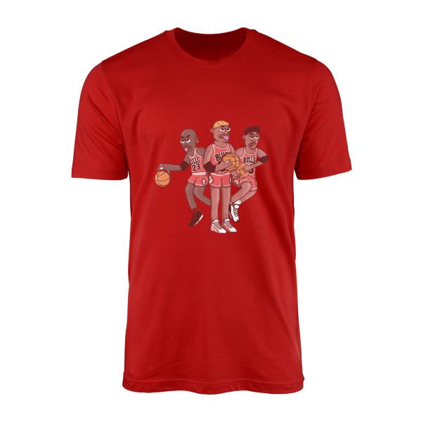 Jordan, Pippen, Rodman II Tişört S - Kırmızı