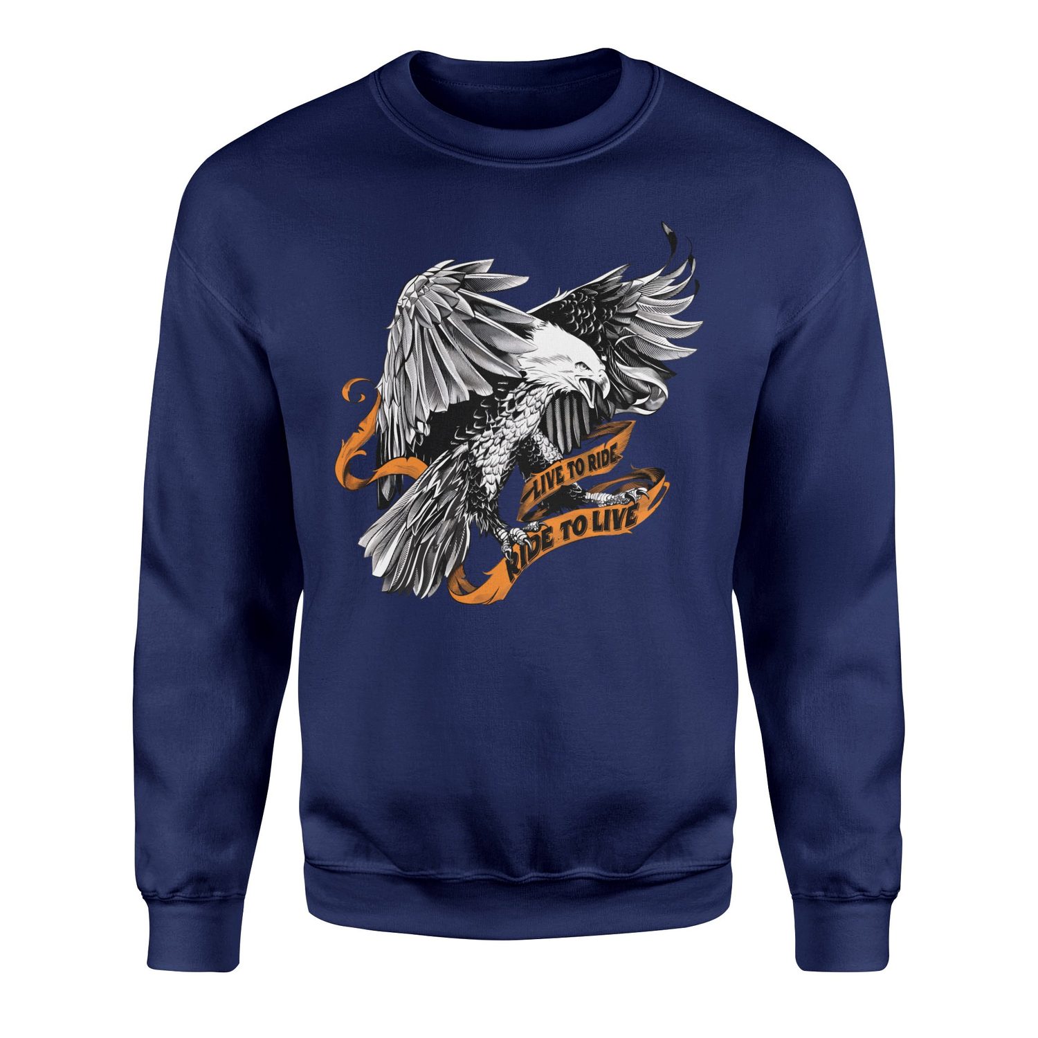 Live to Ride, Ride to Live Sweatshirt XXL - İndigo Mavisi