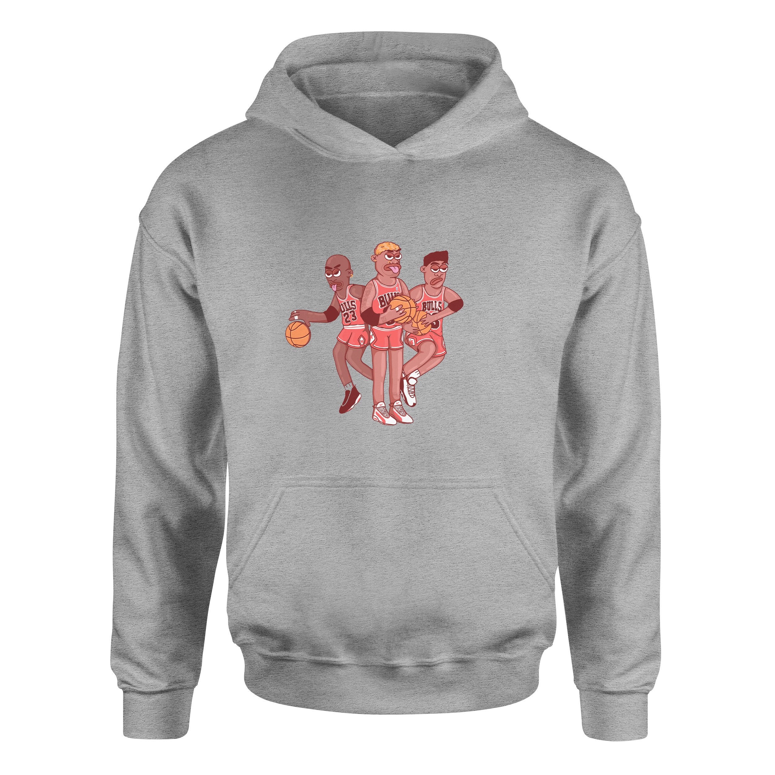 Jordan, Pippen, Rodman II Hoodie S - Gri