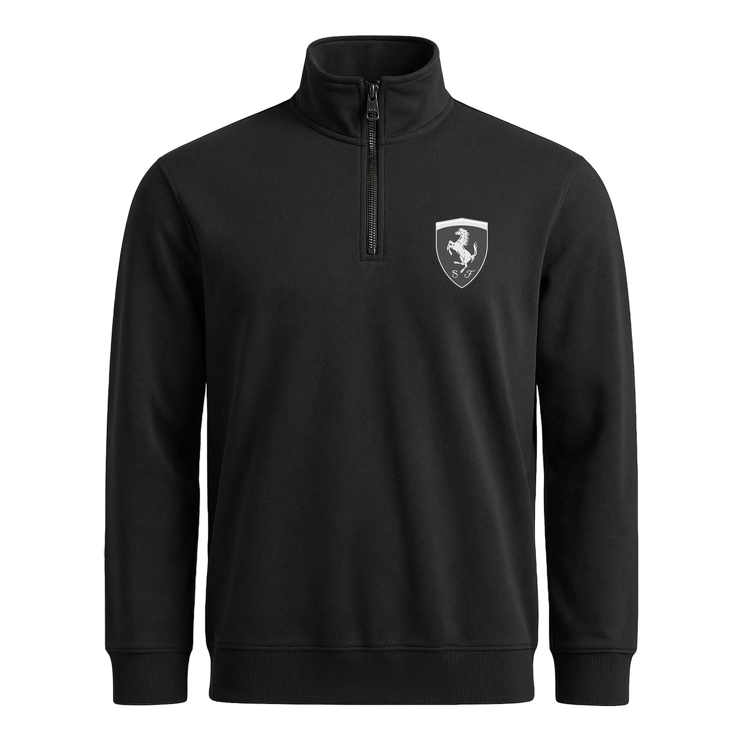 Scuderia Ferrari Muted Black Yarım Fermuarlı Sweatshirt XXL - Siyah