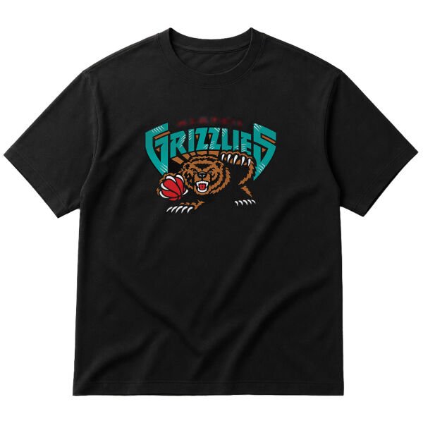 GRIZZLIES Retro Oversize Tişört M - Siyah