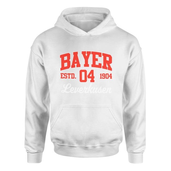 Bayer 04 Leverkusen 04 ESTD. 1904 Hoodie S - Beyaz