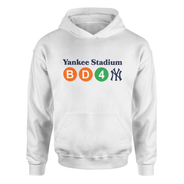 NYC 161 St- Yankee Stadium Subway Station  Hoodie XL - Beyaz