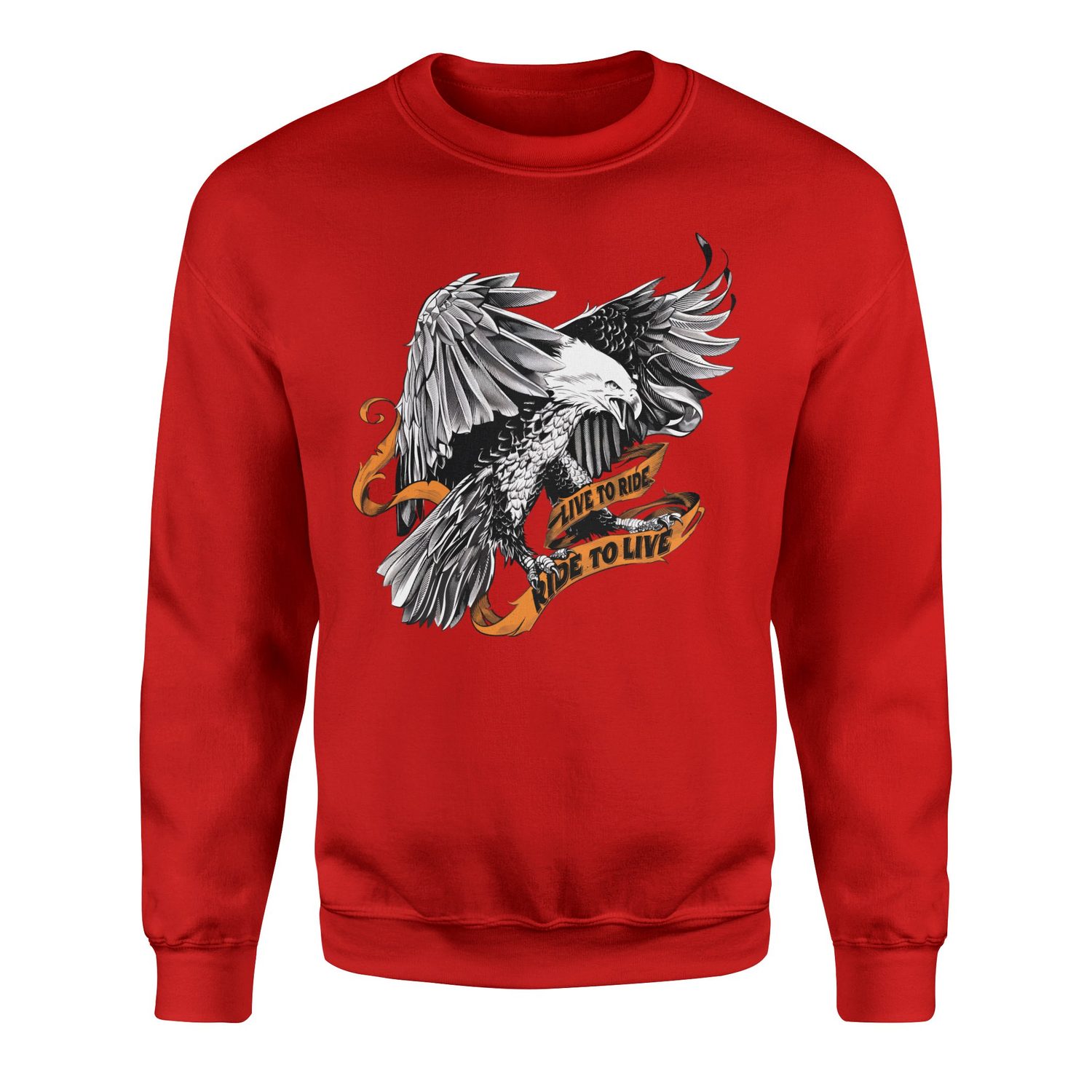 Live to Ride, Ride to Live Sweatshirt L - Kırmızı