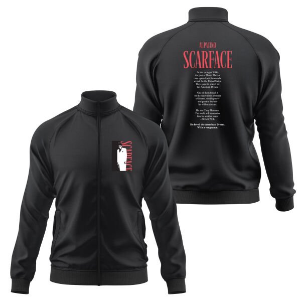 Scarface Al Pacino Fermuarlı Sweatshirt XL - Siyah