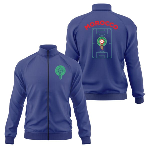 Fas Dünya Kupası 2026 Fermuarlı Sweatshirt M - İndigo Mavisi