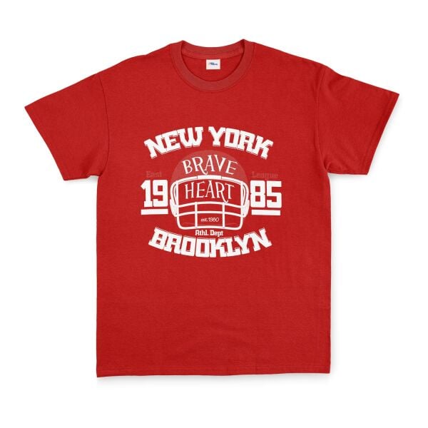 New York Brave Hart BKLYN Tişört XL - Kırmızı