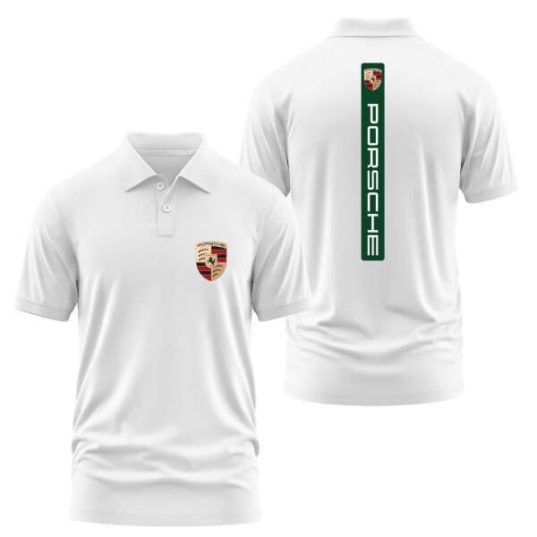 Porsche V Graphic Irish Green Polo Tişört S - Beyaz