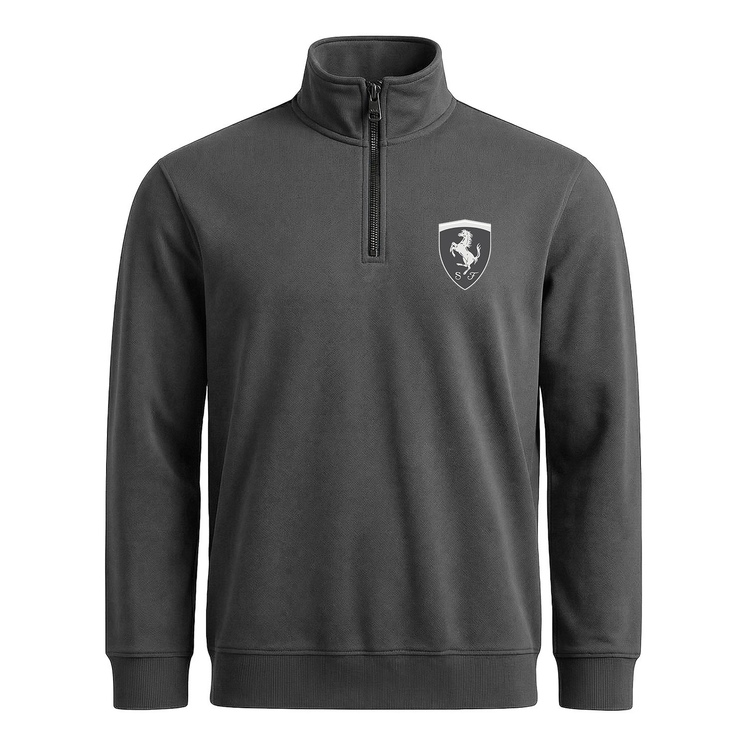 Scuderia Ferrari Muted Black Yarım Fermuarlı Sweatshirt XXL - Füme