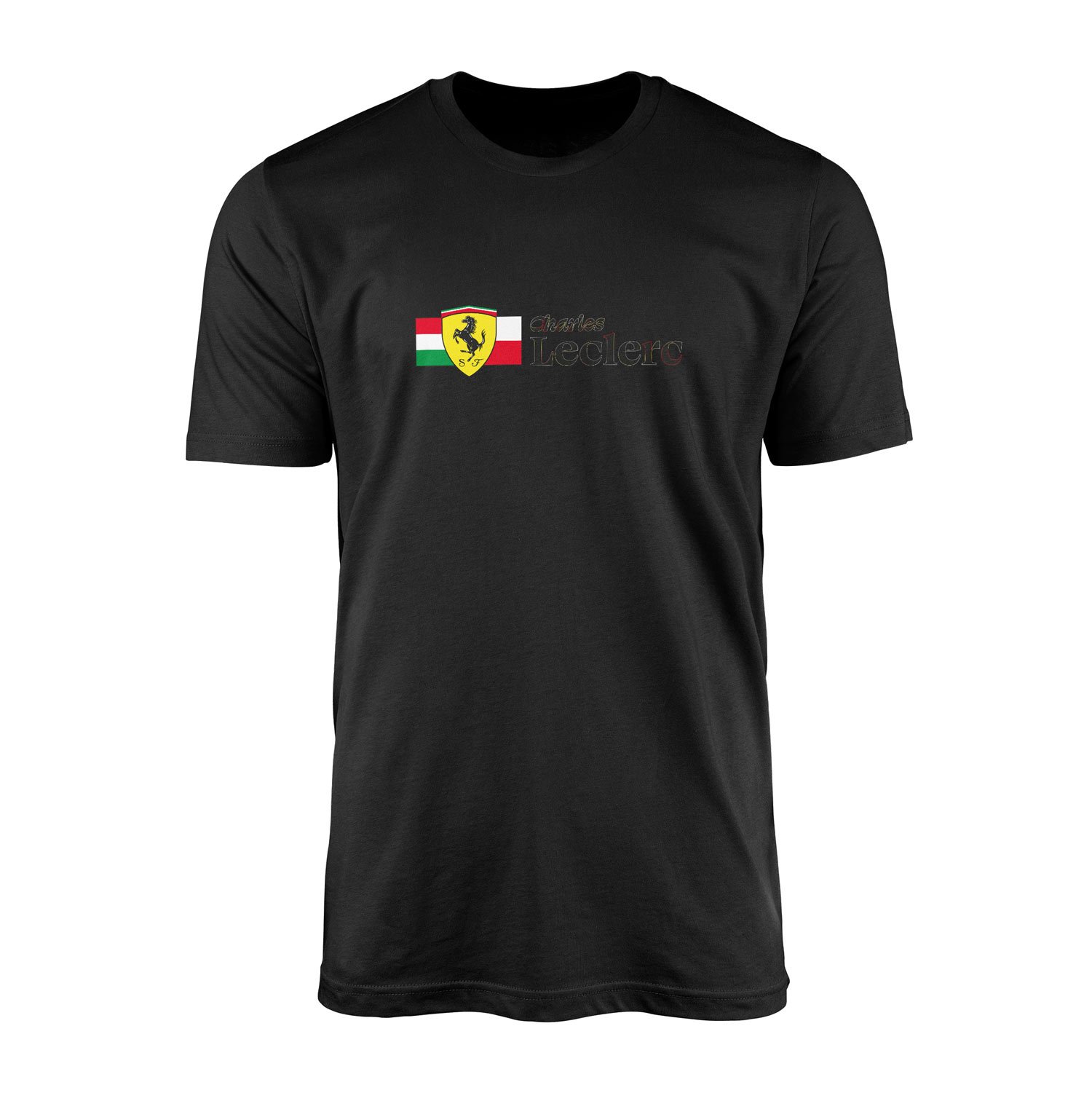 Charles Leclerc ITA-MON Elegant Tişört M - Siyah