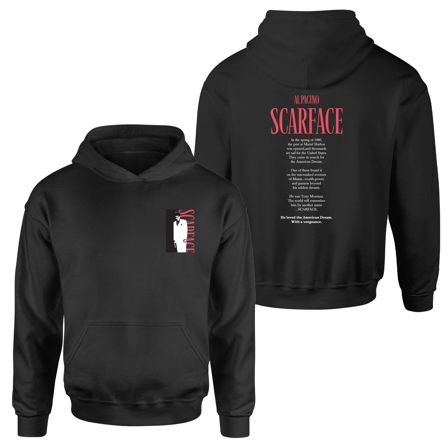 Scarface Al Pacino Hoodie S - Siyah