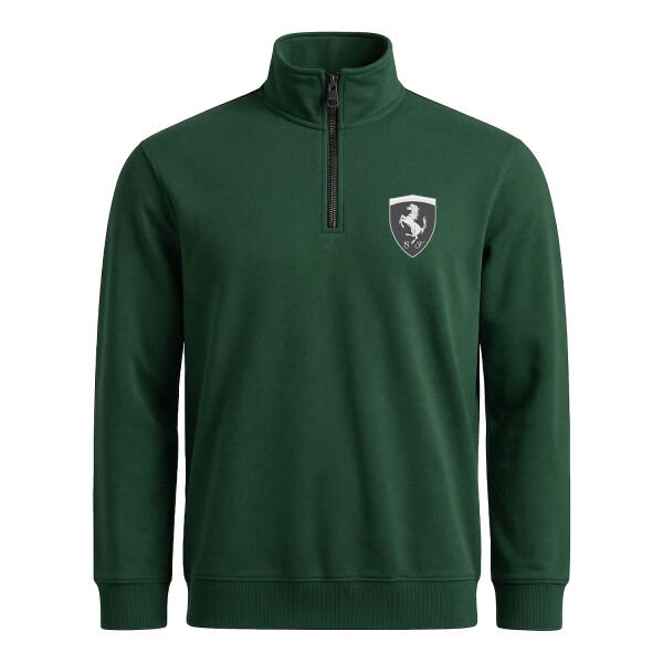 Scuderia Ferrari Muted Black Yarım Fermuarlı Sweatshirt M - Nefti Yeşili