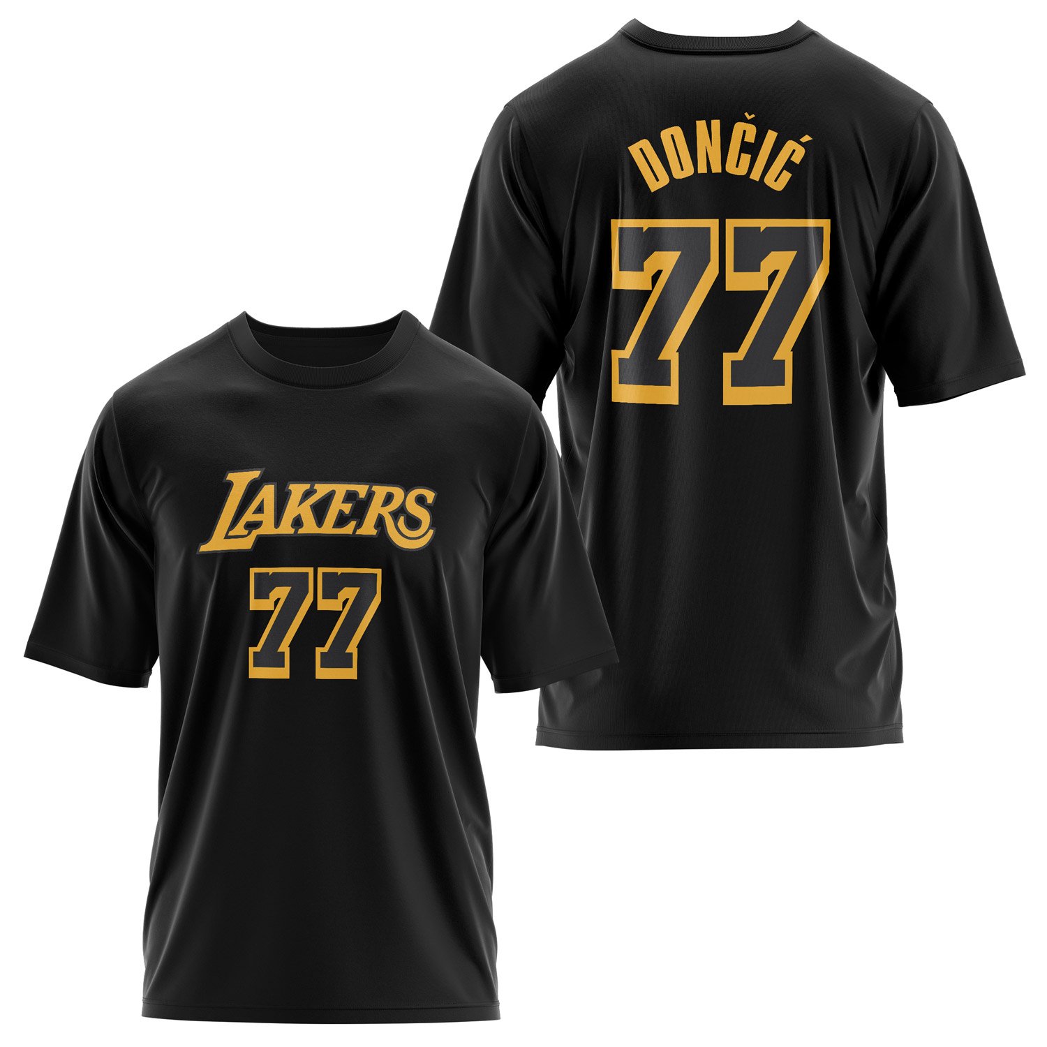 Luka Doncic 77 Lakers Black Oversize Tişört