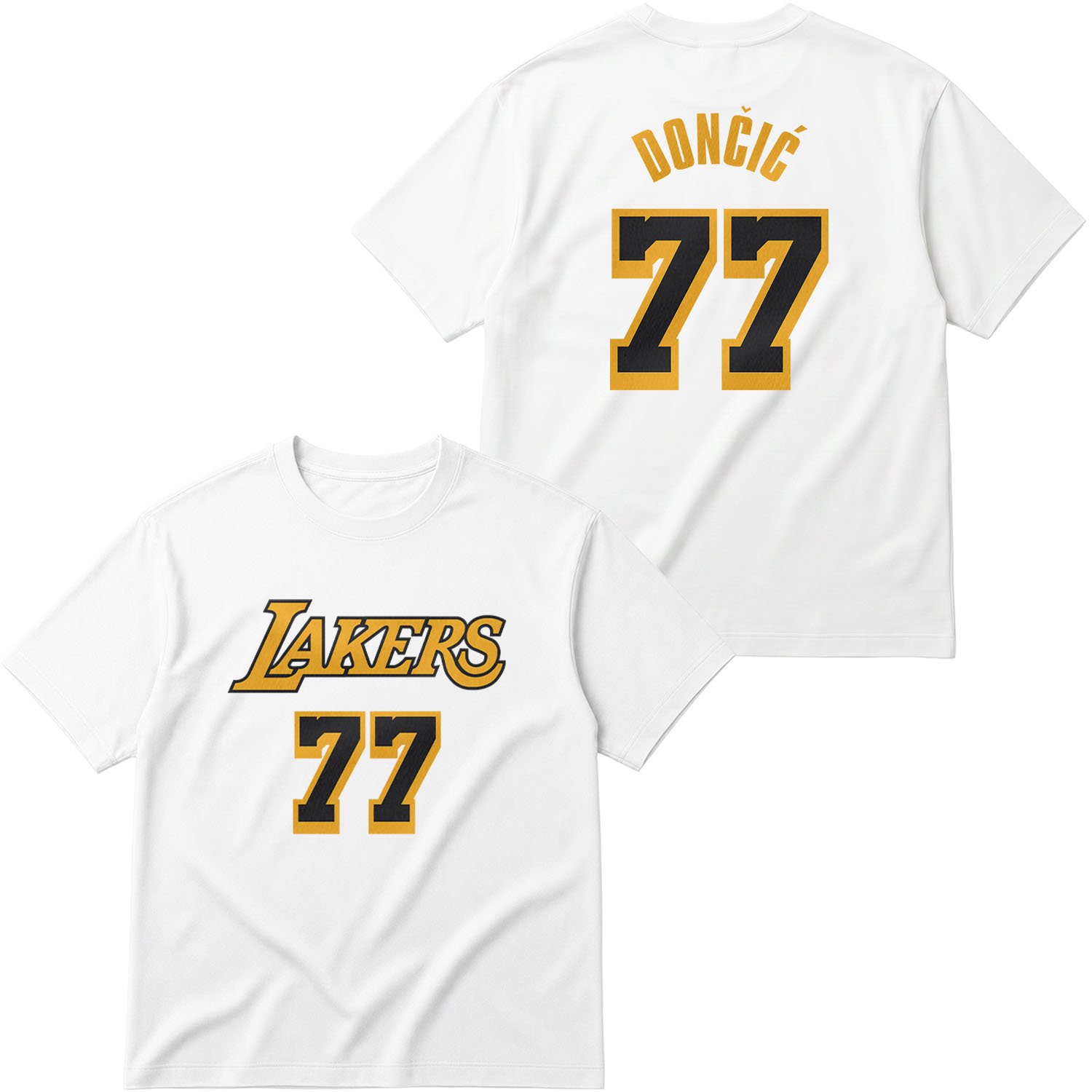 Luka Doncic 77 Lakers Black Oversize Tişört
