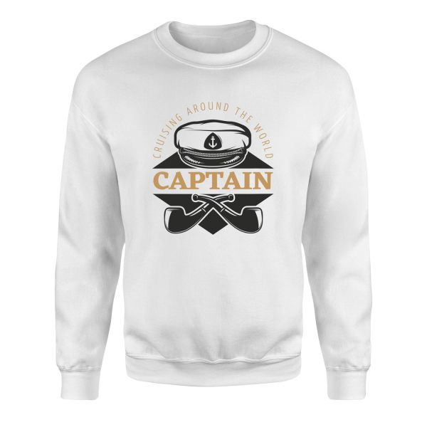 Captain Denizci Sweatshirt M - Beyaz
