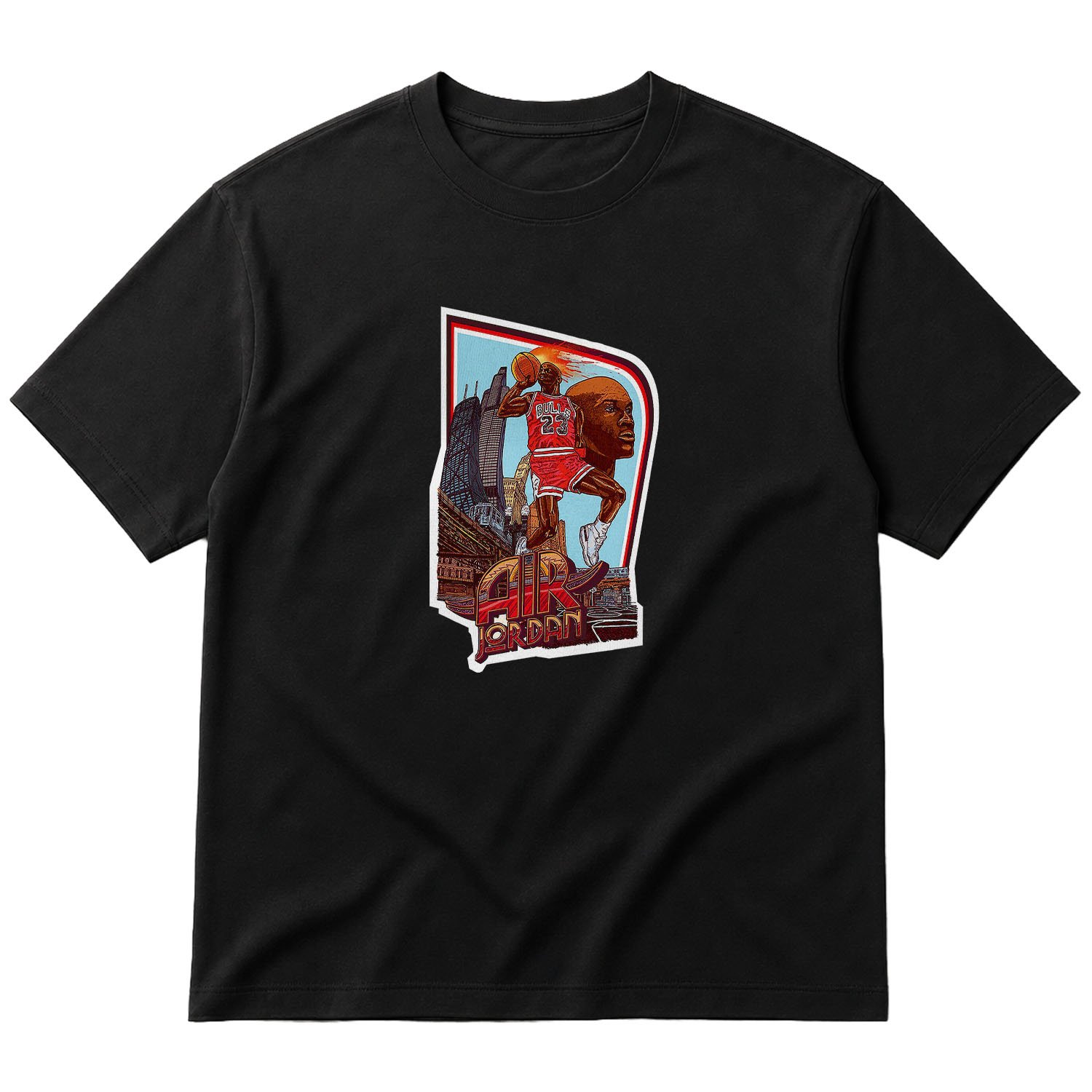 Air Jordan Print Oversize Tişört M - Siyah