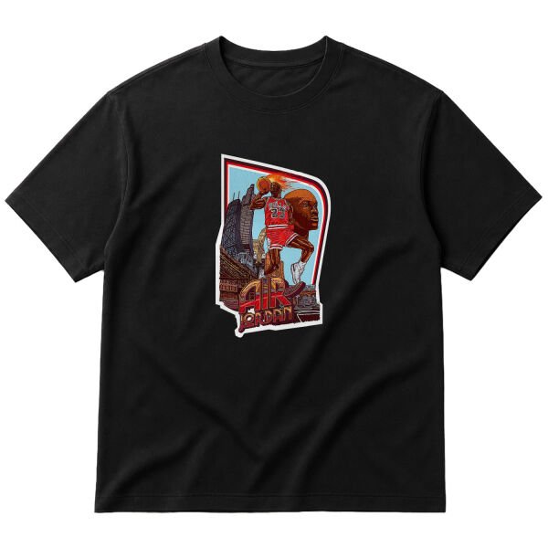 Air Jordan Print Oversize Tişört M - Siyah