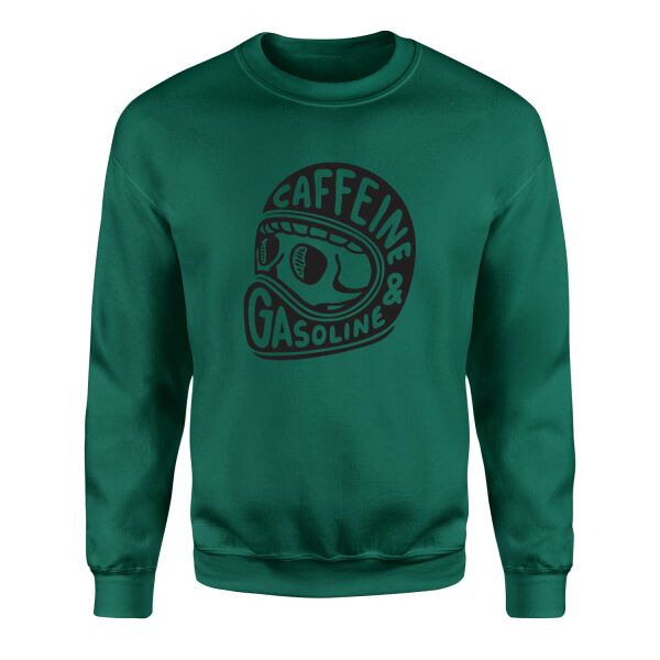 Caffeine and Gasoline Sweatshirt S - Nefti Yeşili