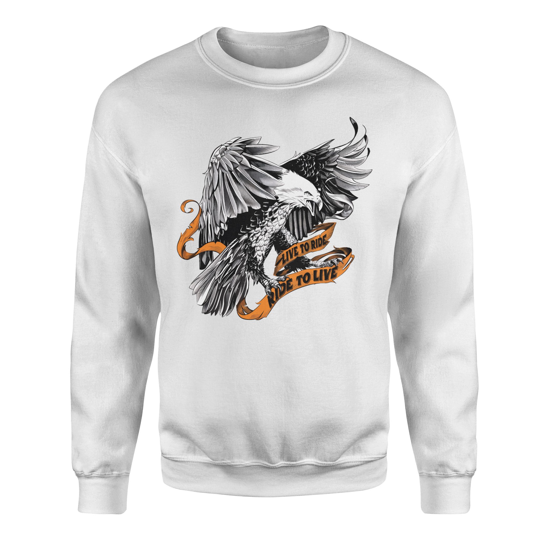 Live to Ride, Ride to Live Sweatshirt S - Beyaz