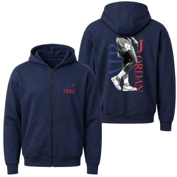 Air Mike Jordan Fermuarlı Kapüşonlu Sweatshirt
