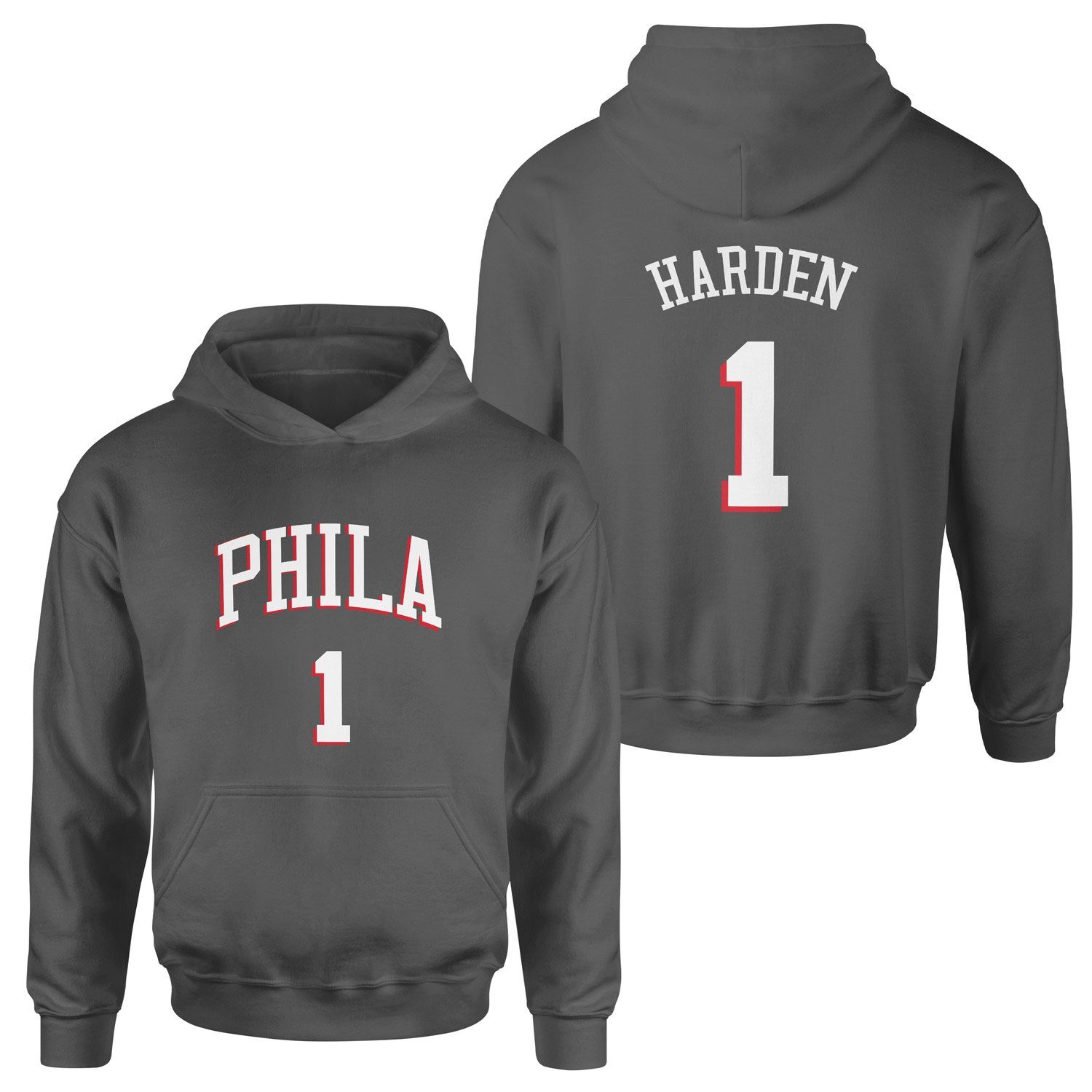 James Harden Philadelphia Forma Hoodie M - Füme