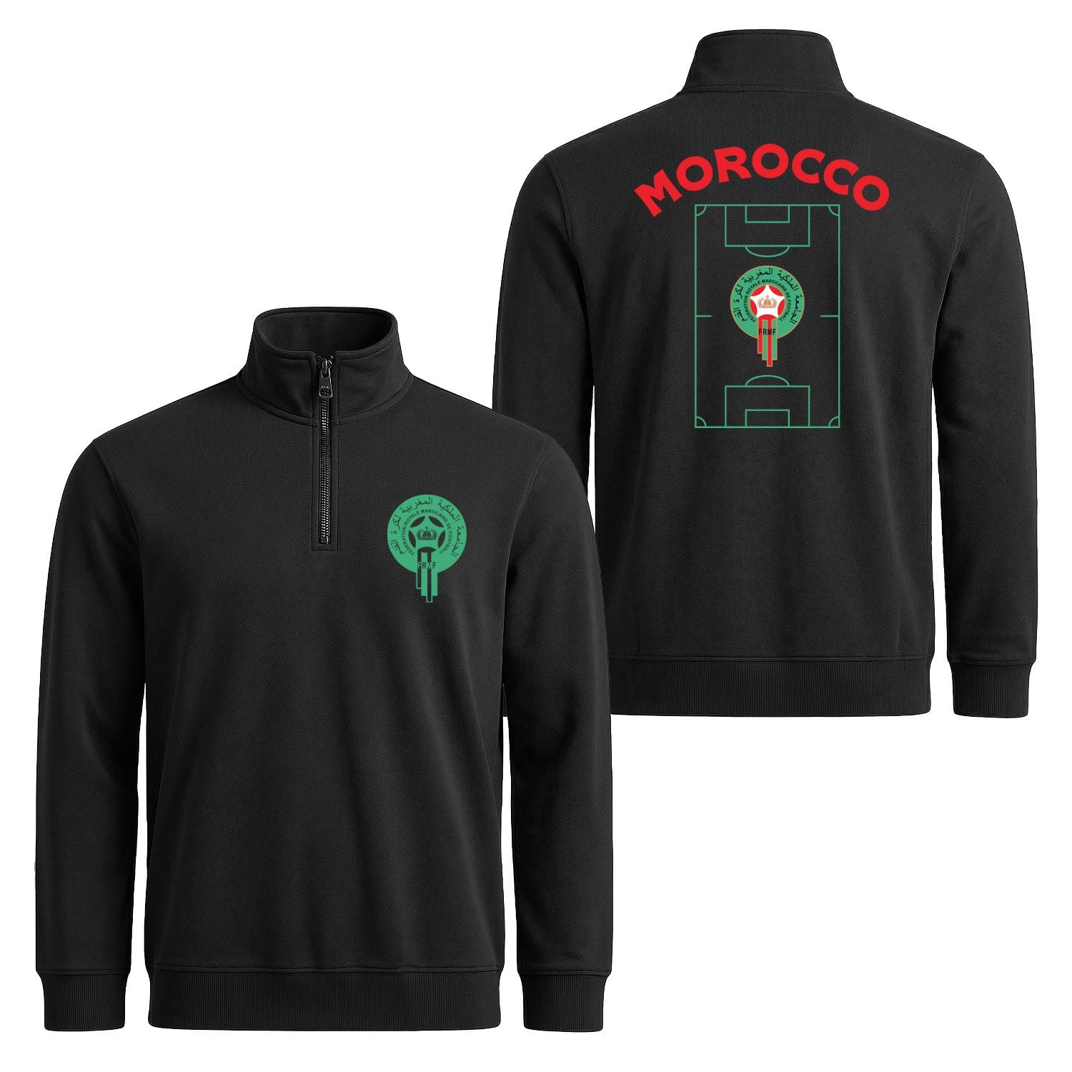 Fas Dünya Kupası 2026 Yarım Fermuarlı Sweatshirt
