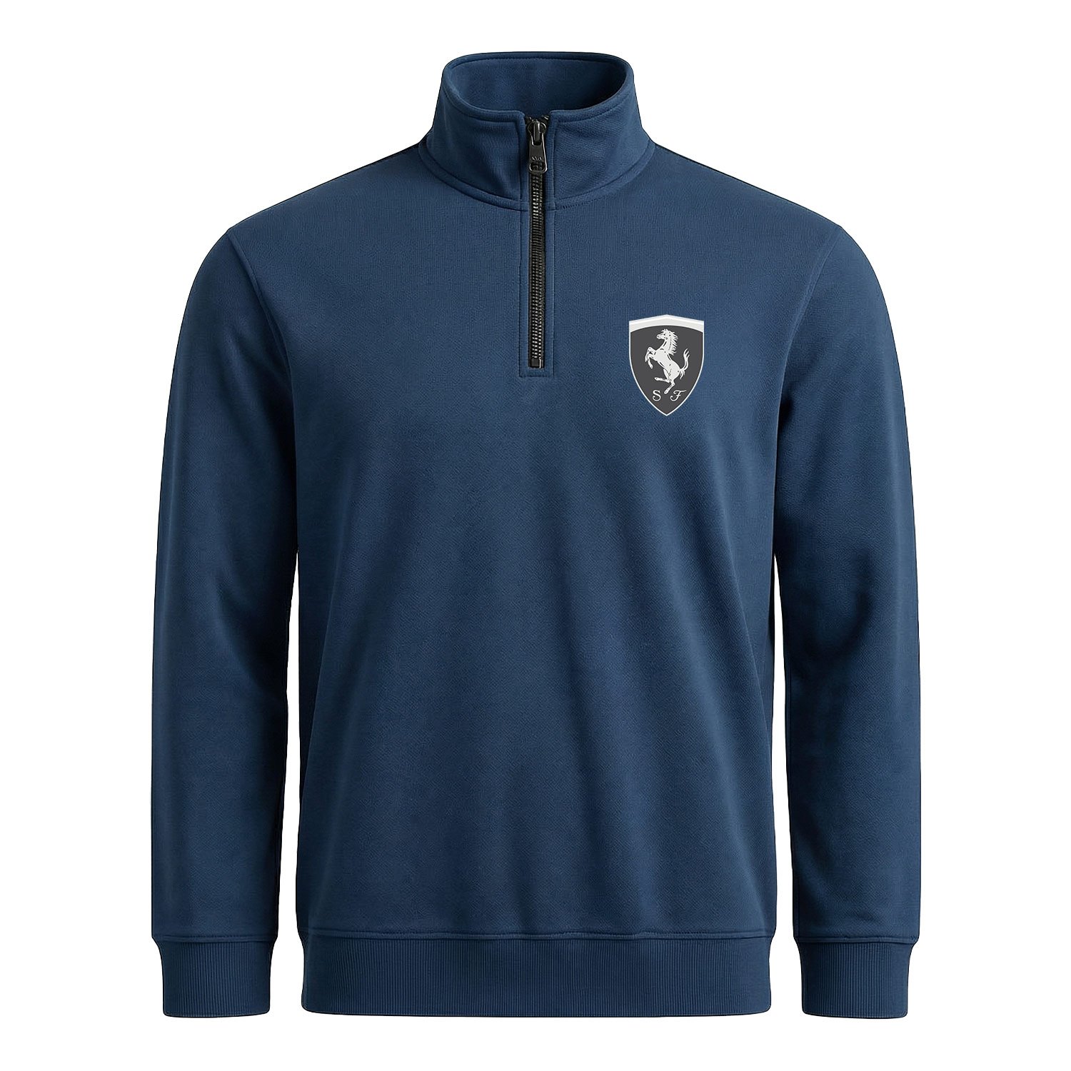Scuderia Ferrari Muted Black Yarım Fermuarlı Sweatshirt M - İndigo Mavisi