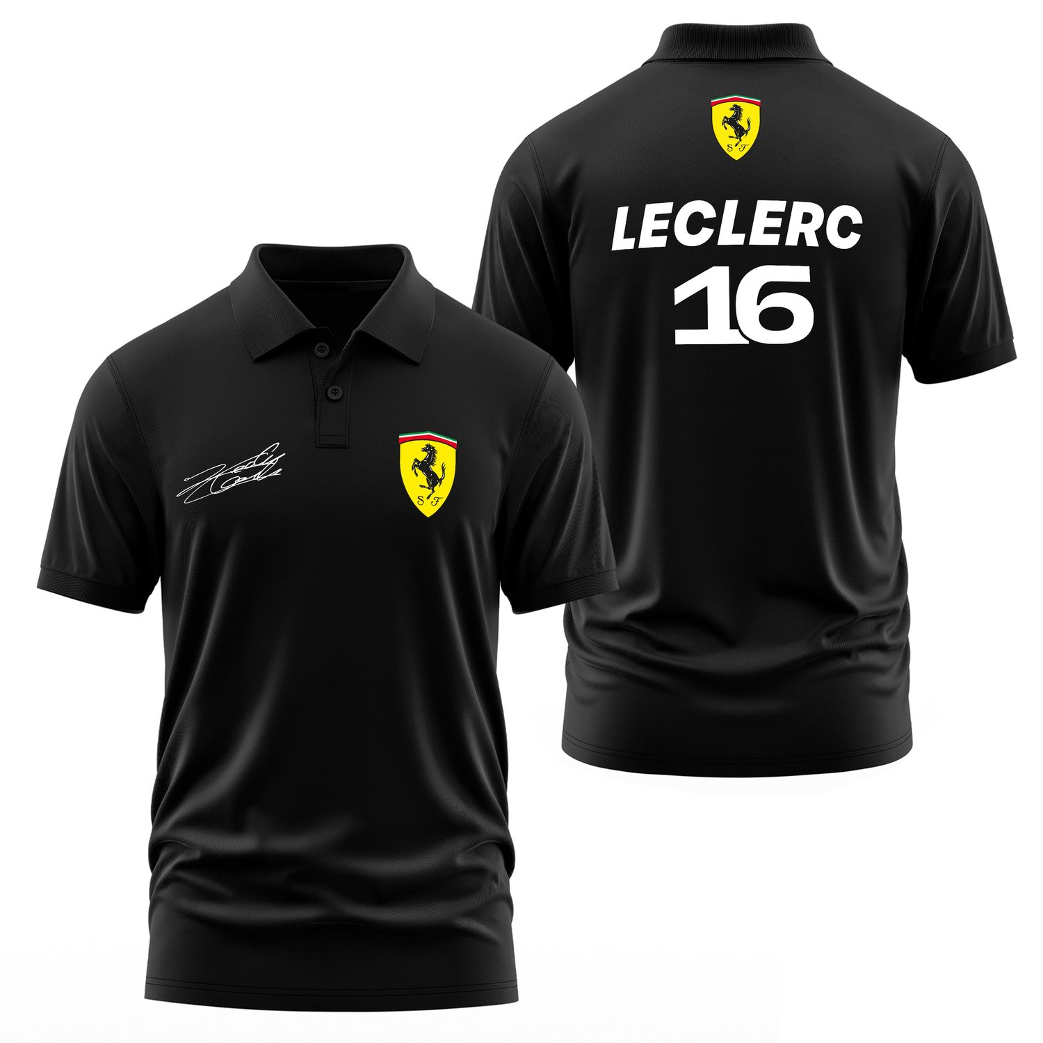 Charles Leclerc Basic SF Polo Tişört M - Siyah