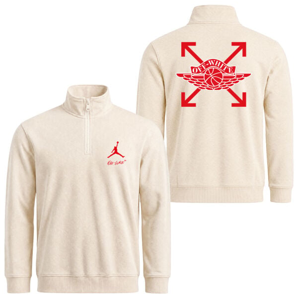 Air Jordan OFF Yarım Fermuarlı Sweatshirt