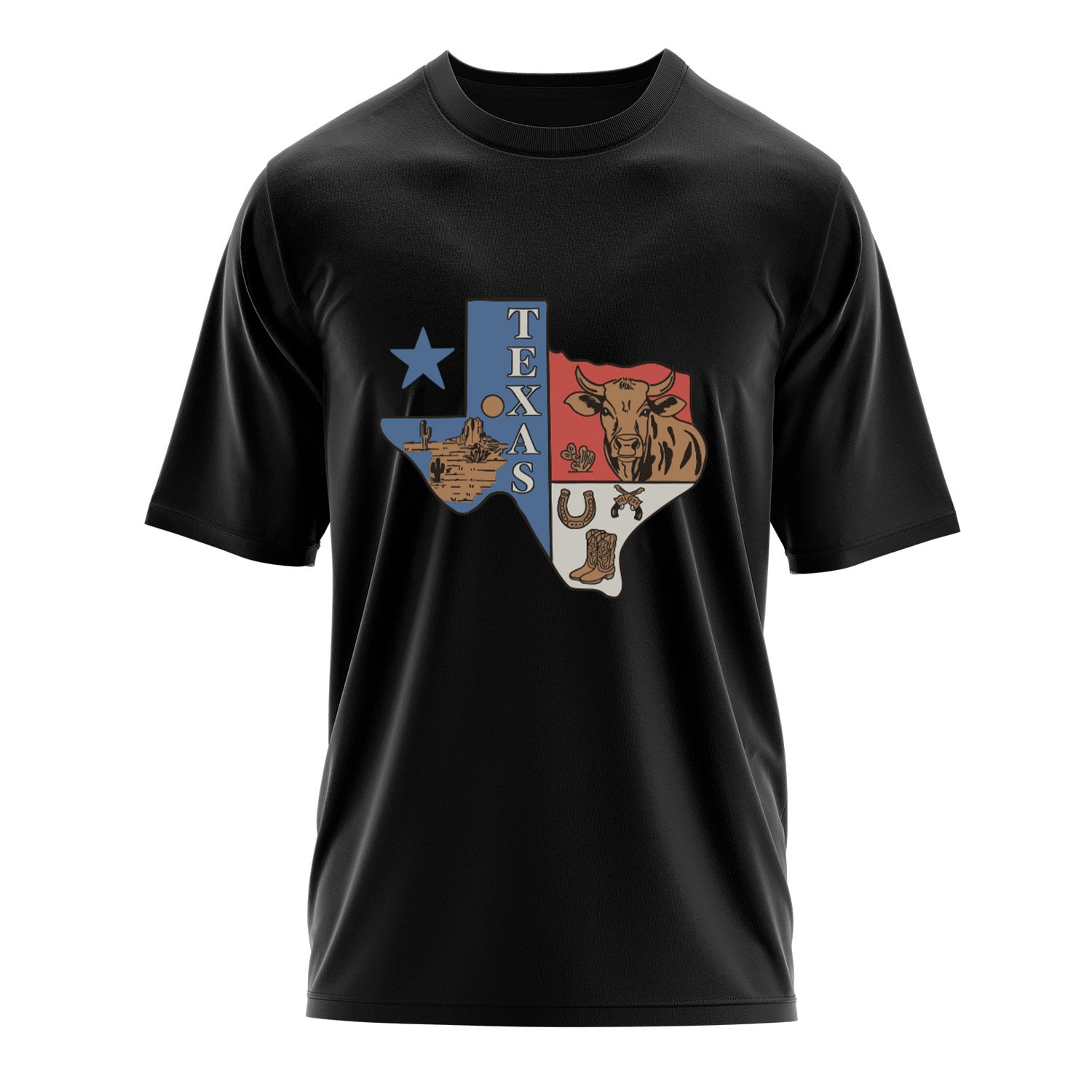 Texas USA Oversize Tişört L - Siyah