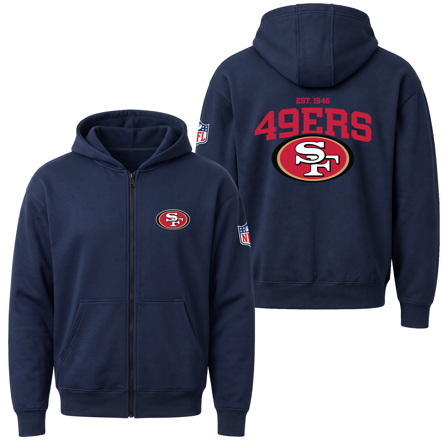 San Francisco 49ERS SE Fermuarlı Kapüşonlu Sweatshirt