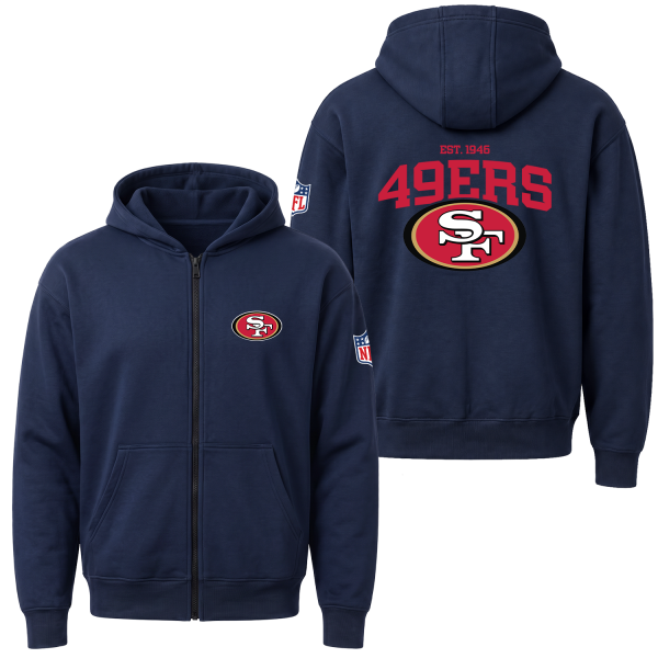 San Francisco 49ERS SE Fermuarlı Kapüşonlu Sweatshirt