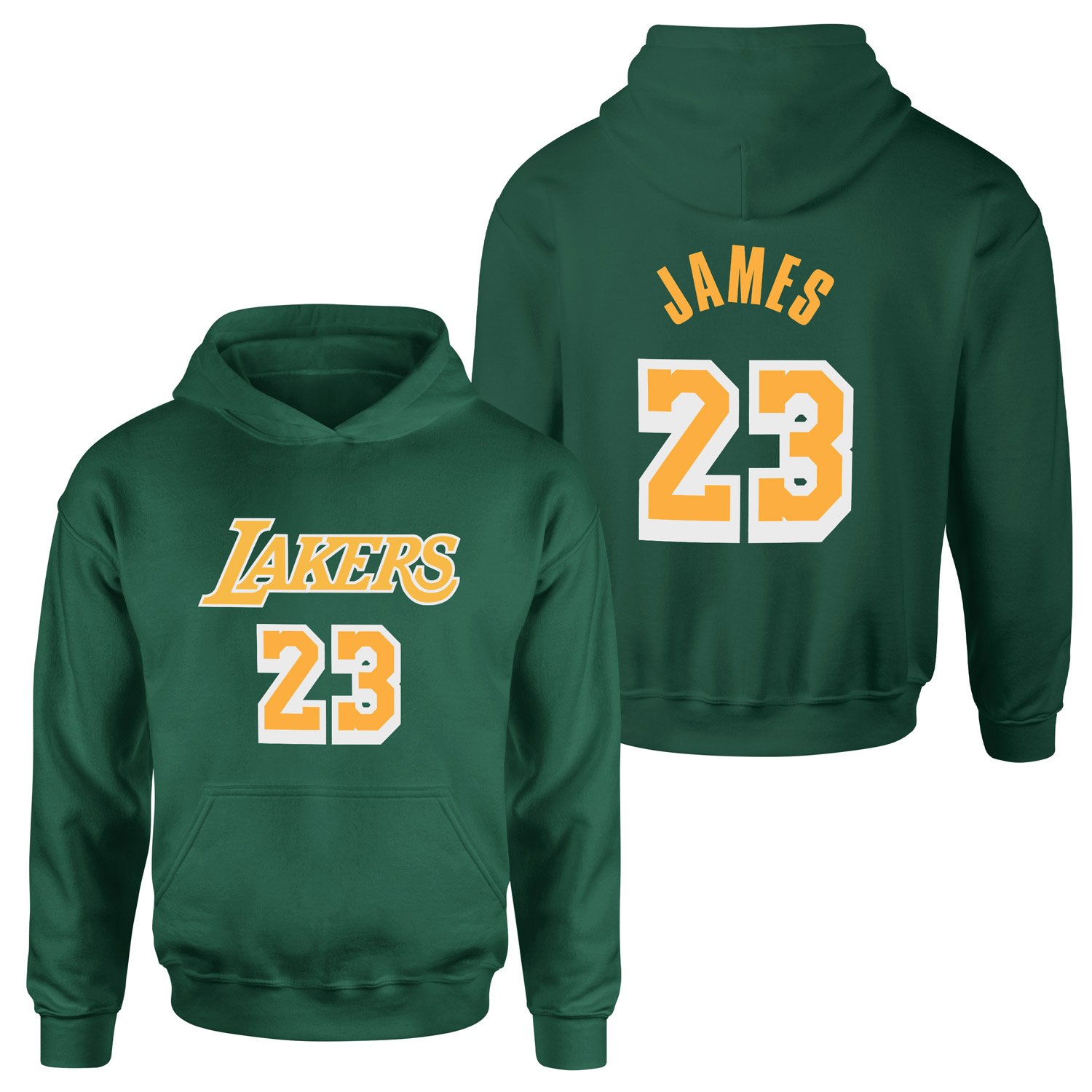 LeBron James 23 Lakers White Hoodie XXL - Nefti Yeşili