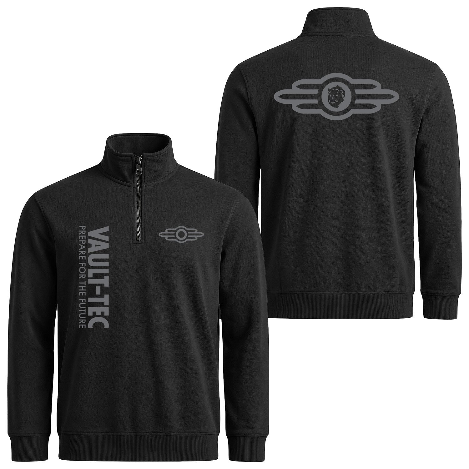 VAULT-TEC Prepare For The Future Yarım Fermuarlı Sweatshirt L - Siyah | OUTLET