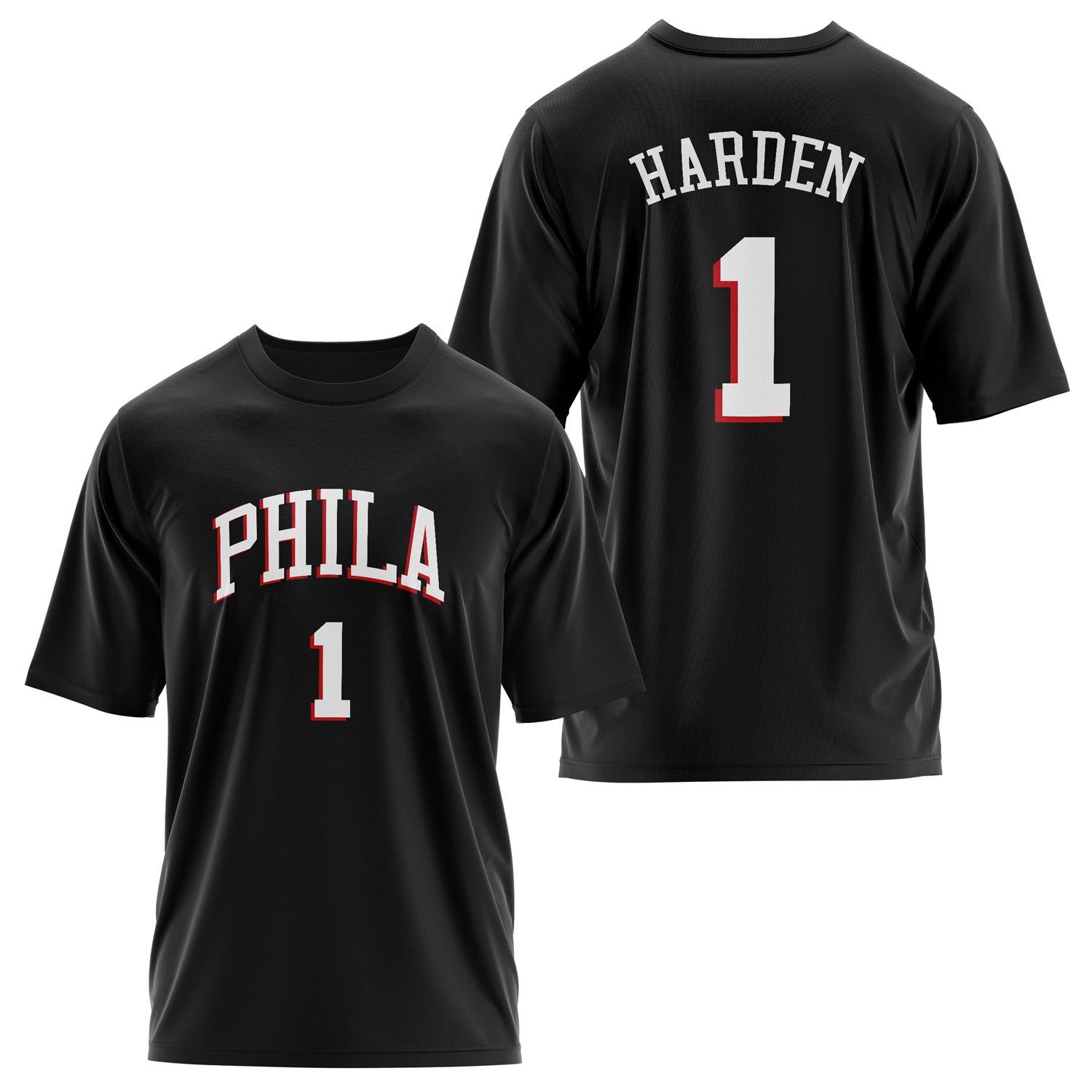 James Harden Philadelphia Forma Oversize Tişört S - Siyah