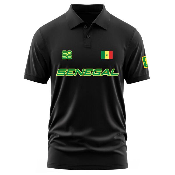 Senegal 2026 Polo Tişört L - Siyah