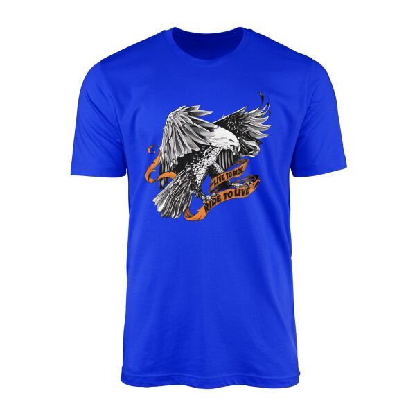 Live to Ride, Ride to Live Tişört M - Mavi
