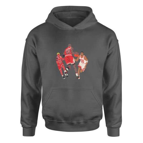 Jordan, Pippen, Rodman Hoodie XL - Füme