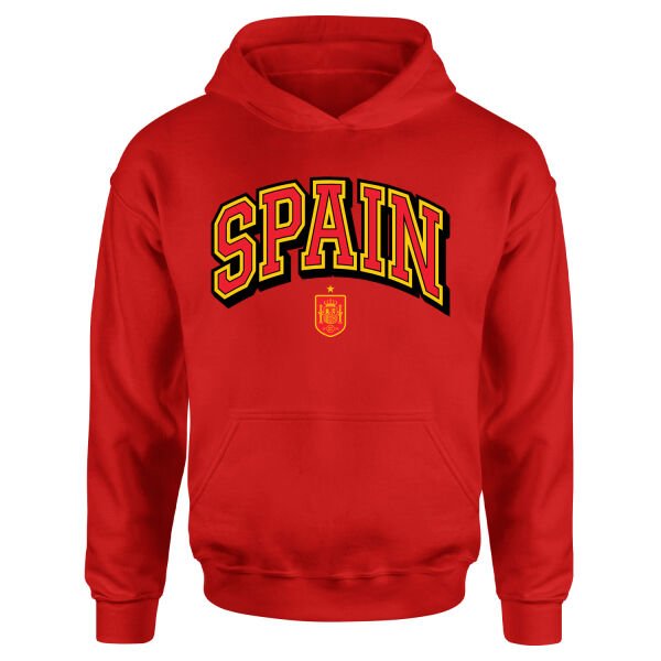 İspanya 2026 Varsity Hoodie S - Kırmızı