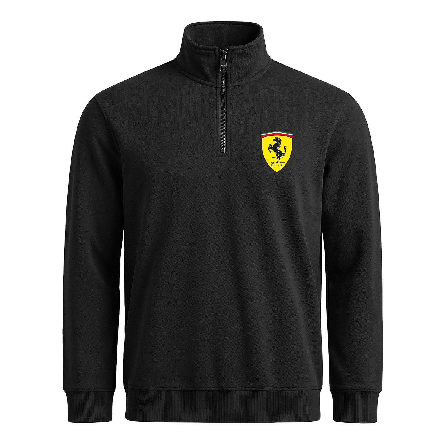 Scuderia Ferrari Yarım Fermuarlı Sweatshirt XXL - Siyah