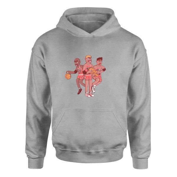 Jordan, Pippen, Rodman II Hoodie XL - Gri