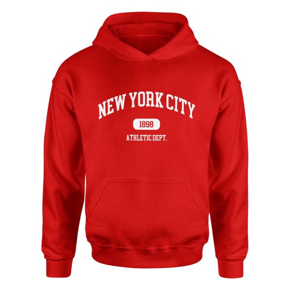New York City Athletic Dept. Hoodie S - Kırmızı