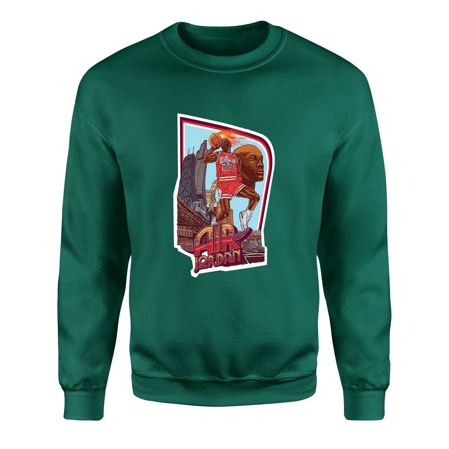 Air Jordan Print Sweatshirt S - Nefti Yeşili