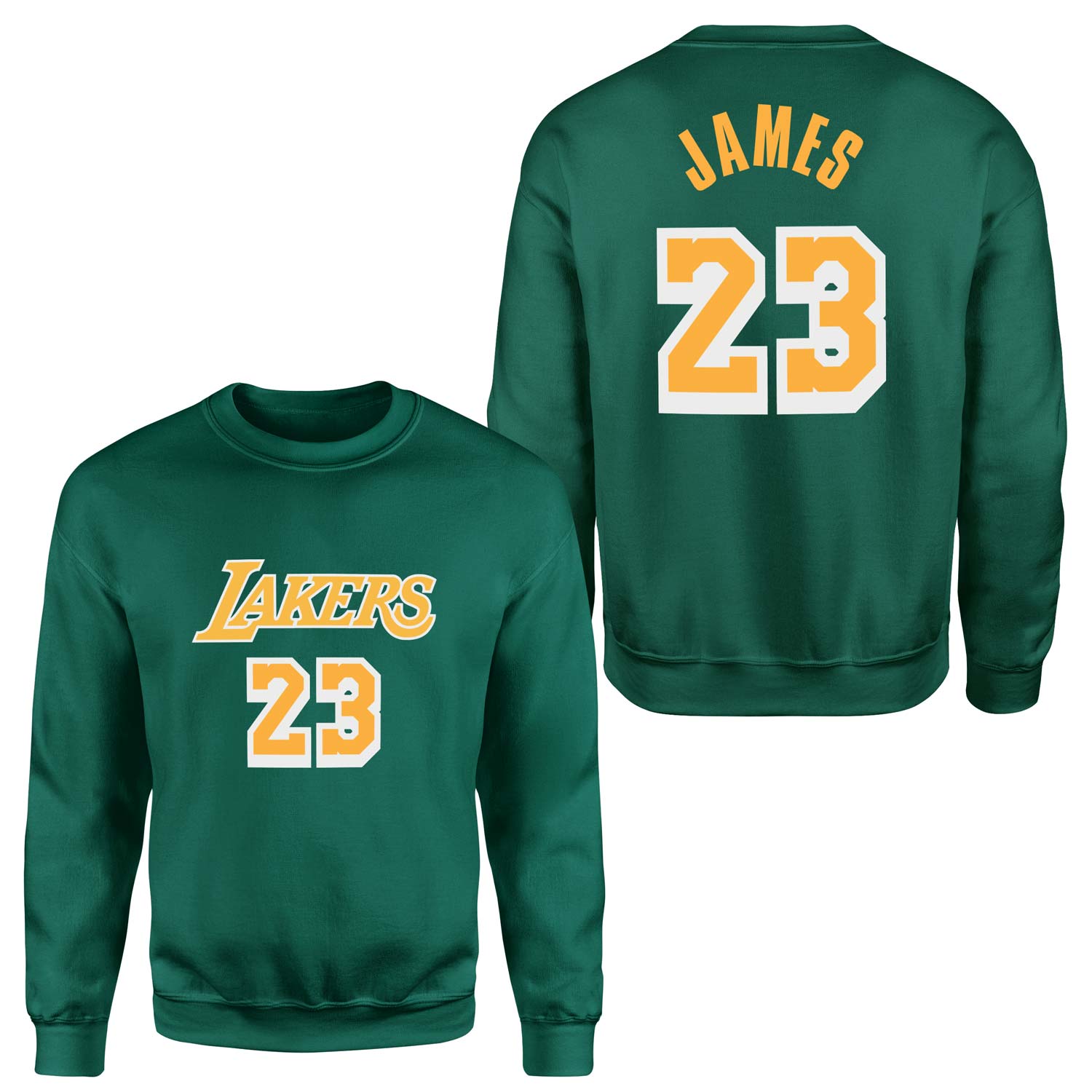 LeBron James 23 Lakers White Sweatshirt XXL - Nefti Yeşili