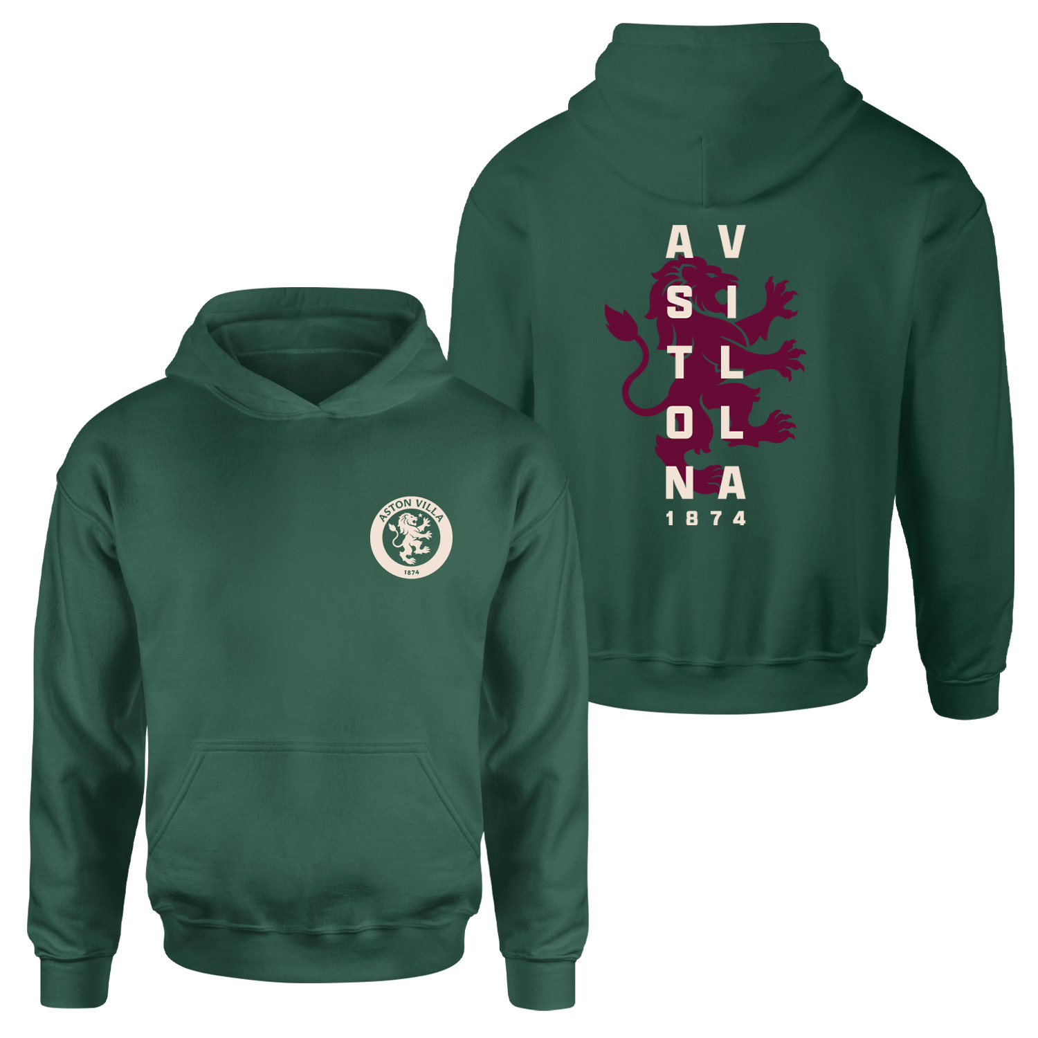 Aston Villa 1874 Heritage Hoodie L - Nefti Yeşili