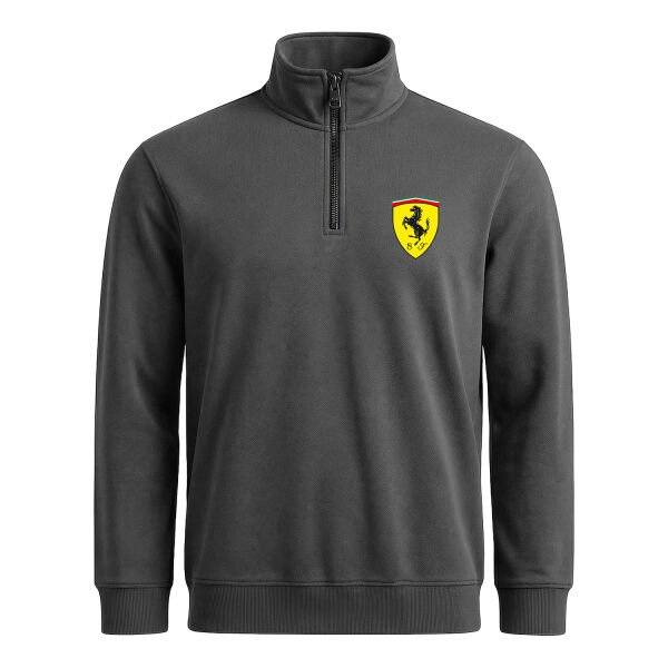 Scuderia Ferrari Yarım Fermuarlı Sweatshirt M - Füme