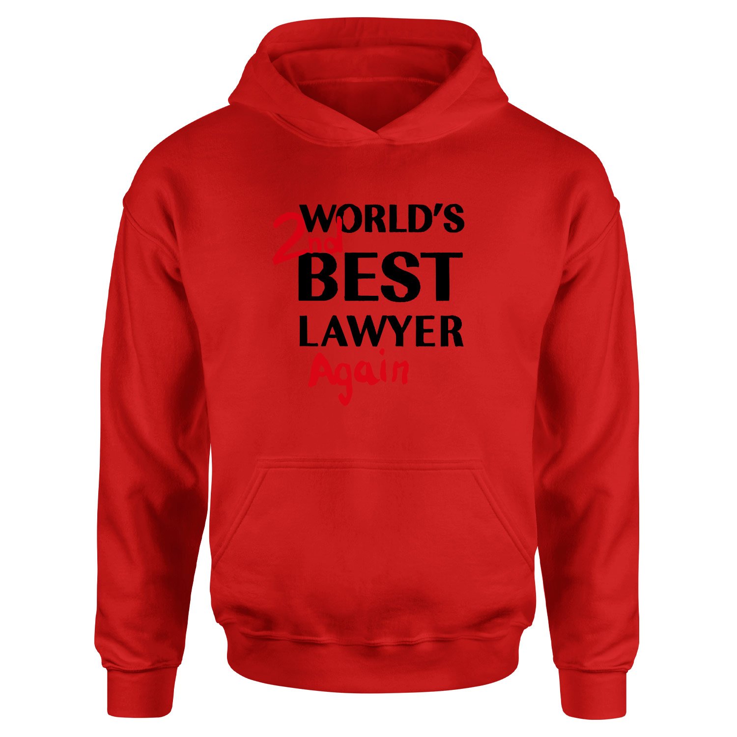 World’s 2nd Best Lawyer Again Hoodie L - Kırmızı