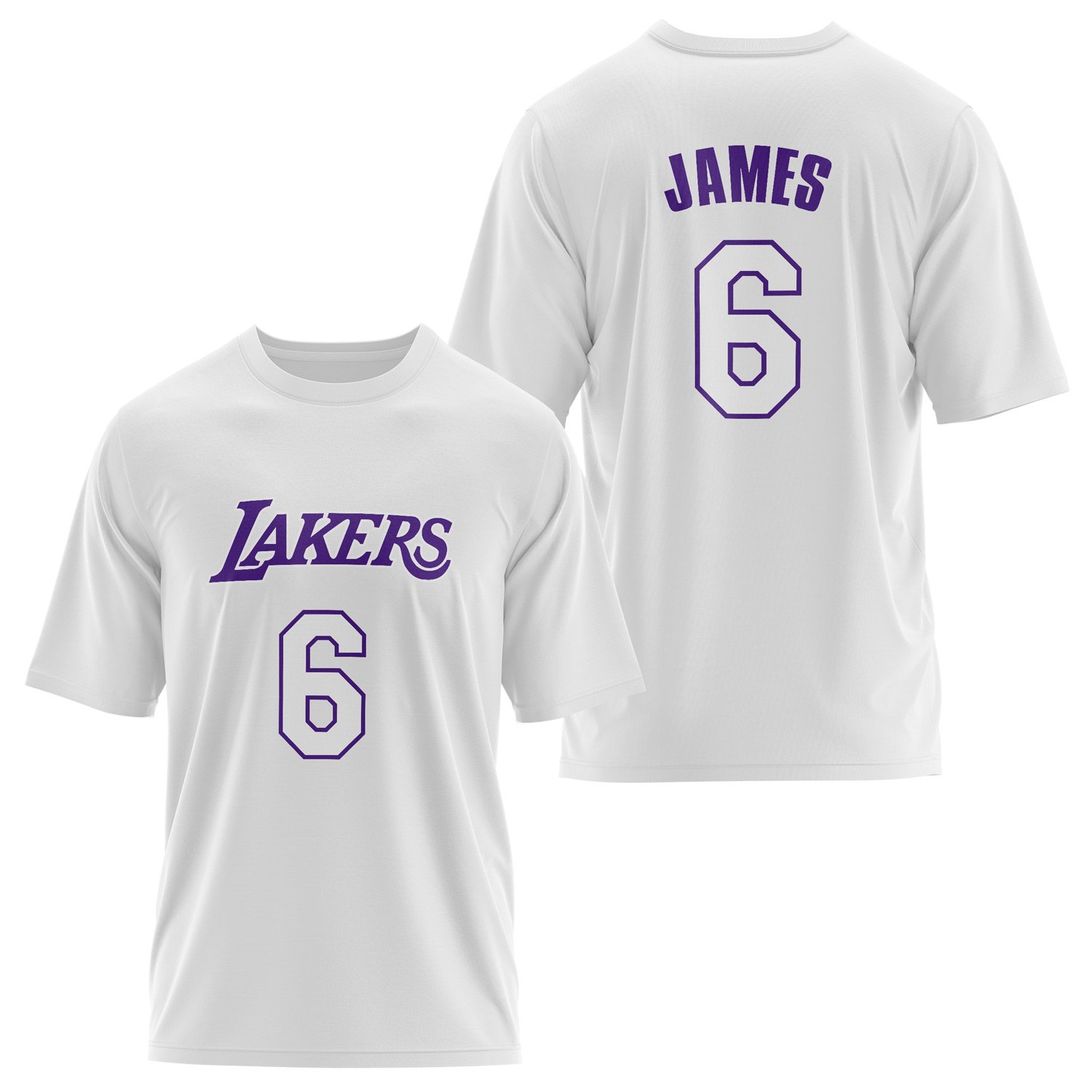 LeBron James 6 Lakers Forma Oversize Tişört L - Beyaz