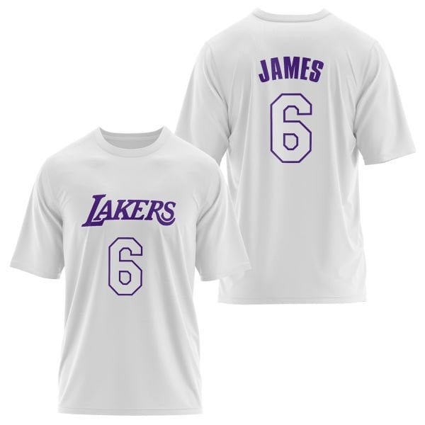 LeBron James 6 Lakers Forma Oversize Tişört L - Beyaz